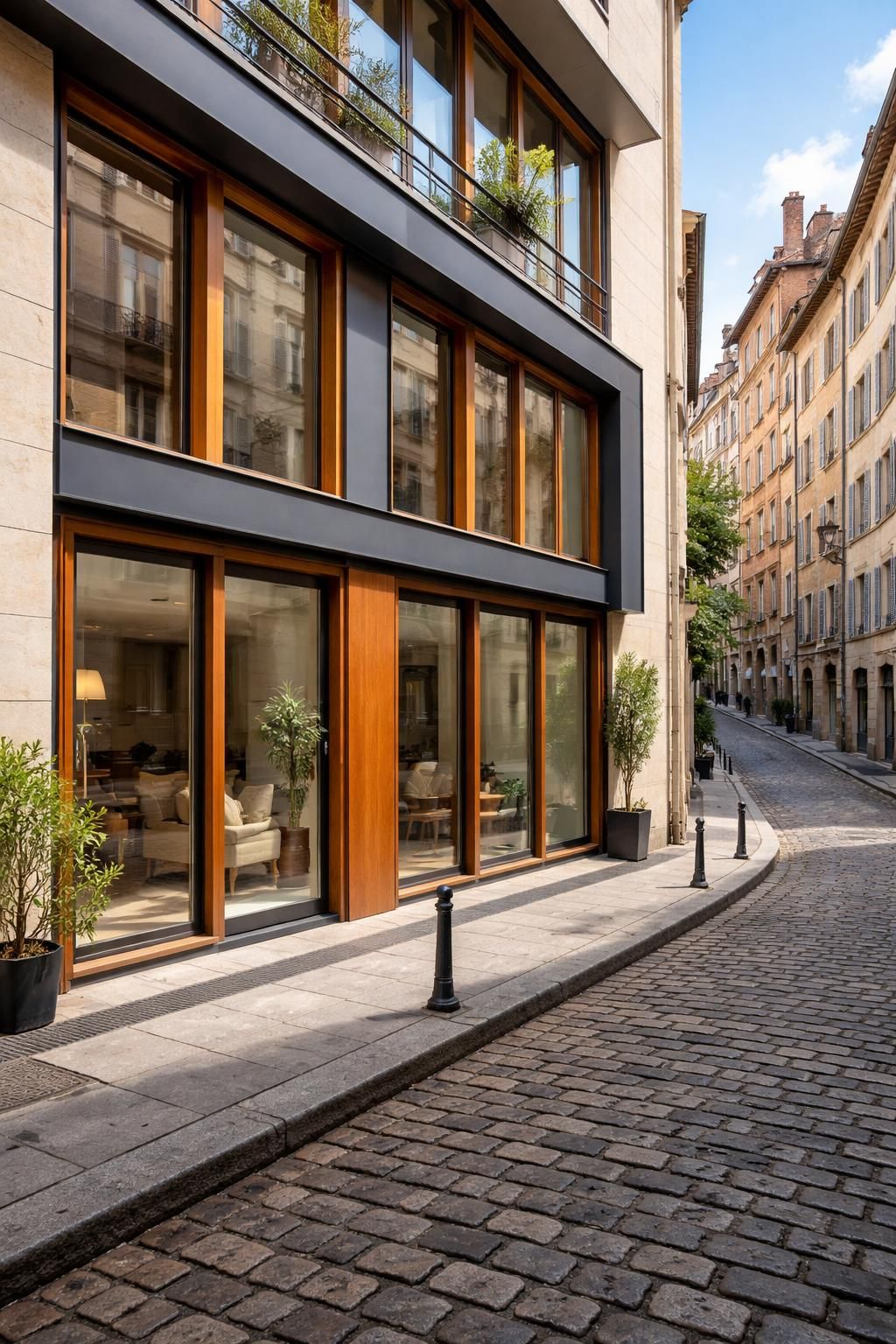 découvrez nos fenêtres en bois ou aluminium, idéales pour équiper un appartement situé aux pentes de la croix-rousse, alliant esthétique, performance et durabilité.